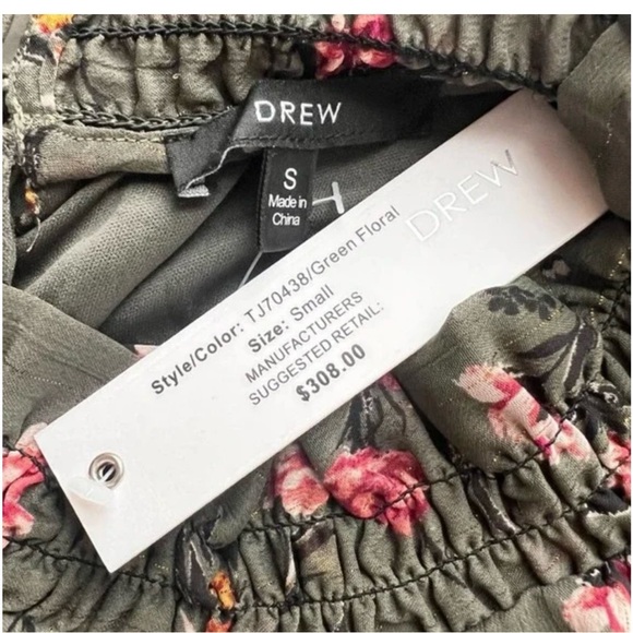 Anthropology Drew Green Smocked-Waist Mini Dress - Picture 8 of 11